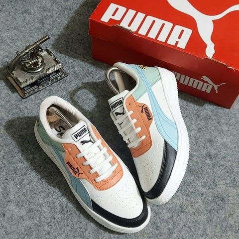 PUMA Sneakers for Men (White & Sky Blue, 6)