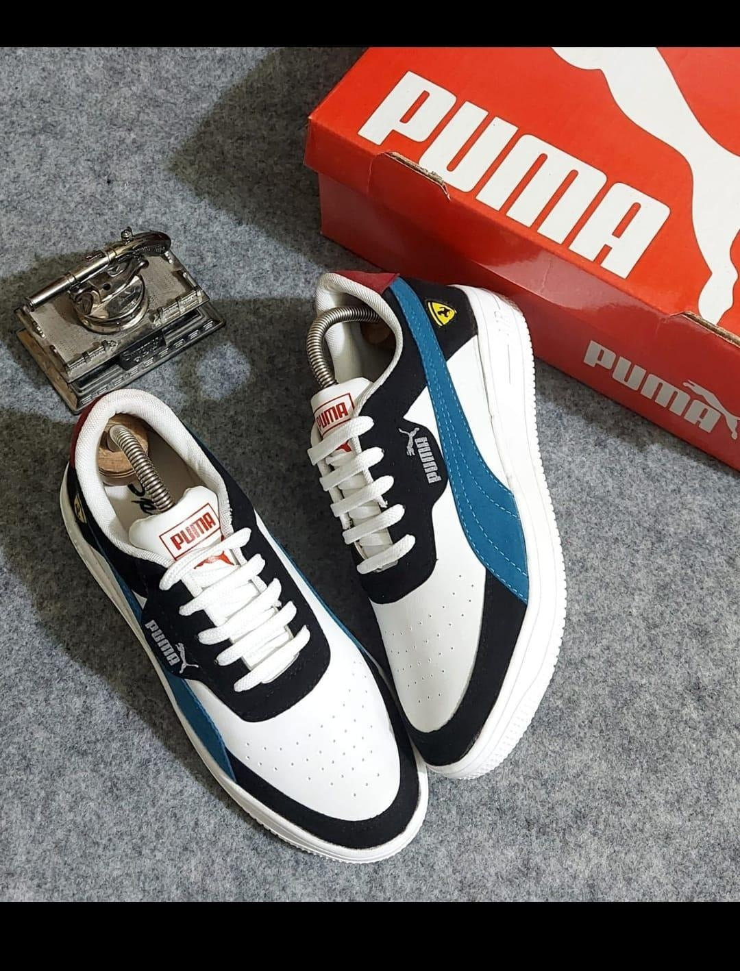 PUMA Sneakers for Men (White & Teal, 6)