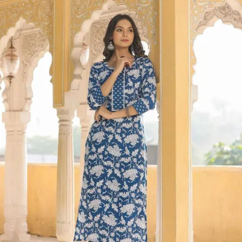 Women'S Floral Round No Dupatta Kurta Sets