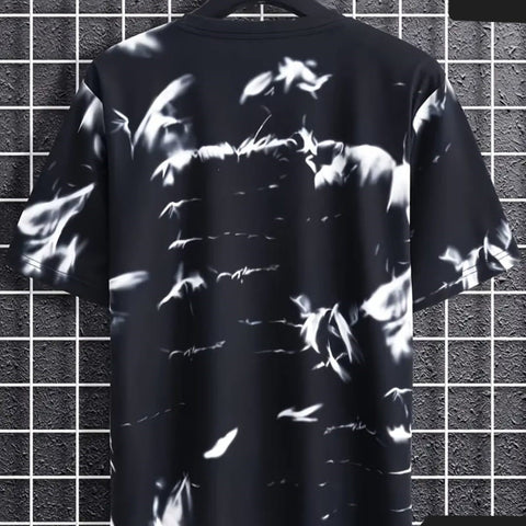 Spab Men & Women Printed Casual White & Black T-Shirt