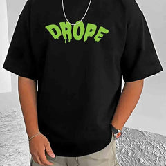 Men Black Graphic Printed Oversized Half Sleeve T-Shirt