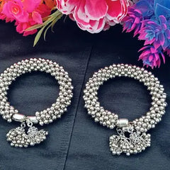 Silver Sterling Silver Kada  (Pack of 2)
