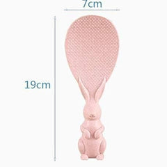 Rabbit Standing Non-Stick  Rice Spoon,Vertical Kitchen Serving Spoon (Pack of 3)