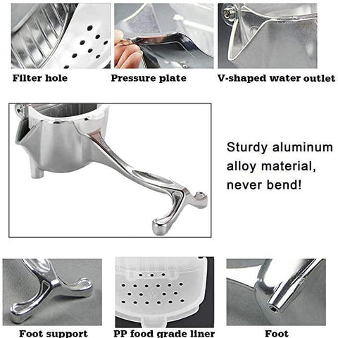 Manual Fruit Press Aluminum Squeezer/Juicer