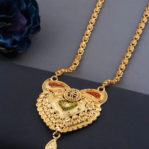 Traditional Gold plated Ki Mala Design With Chen Ladi Long Mangalsutra